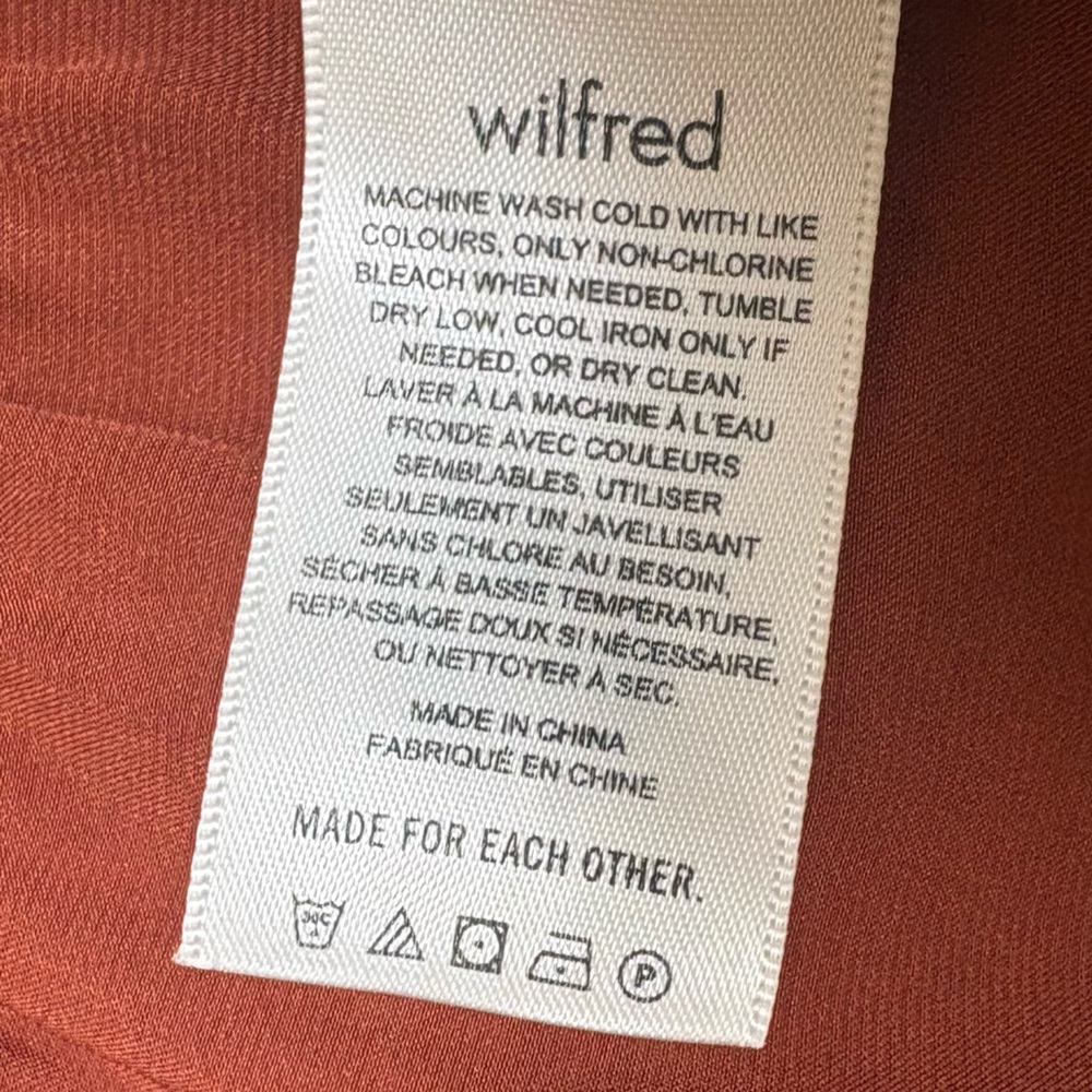 Wilfred Aritzia Rust Orange Satin Flounce Cami Top with Adjustable Straps - Picture 8 of 8